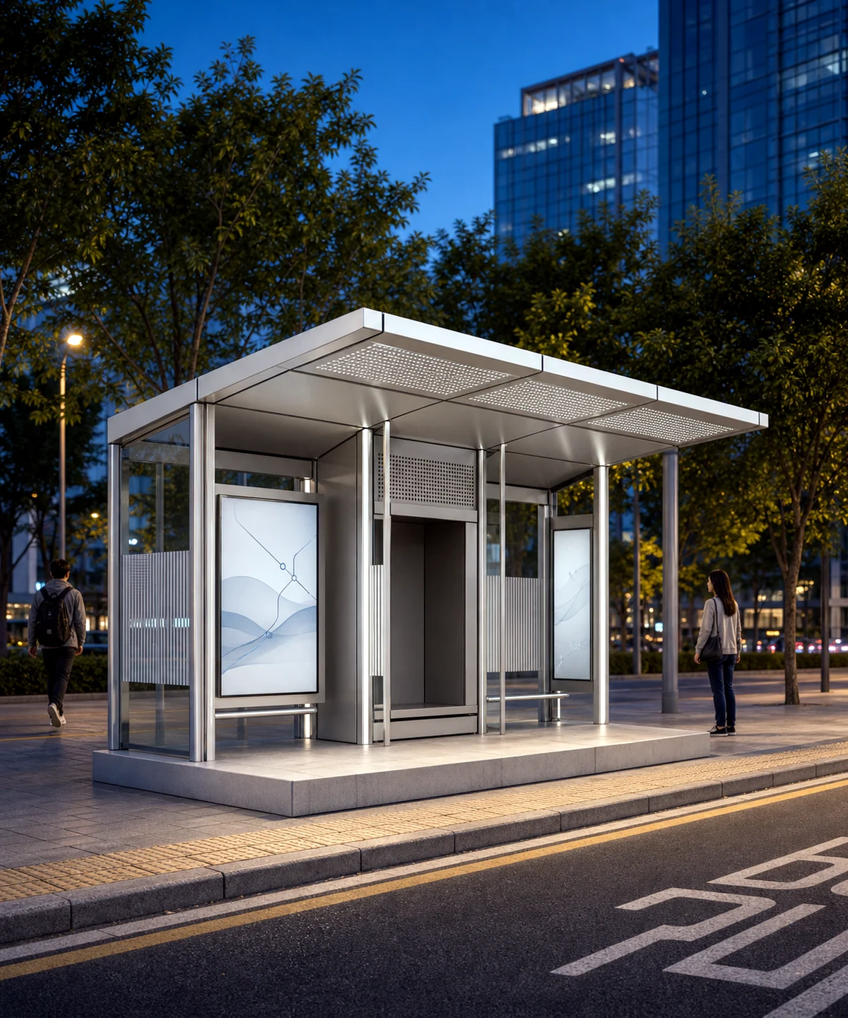 HuaSheng bus shelter deployed in an urban street